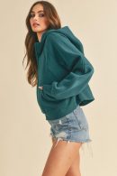 Aemi + Co Half Zip Raglan Sleeve Hoodie with Kangaroo Pocket
