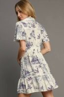 Umgee Full Size Landscape Print Collared Mini Dress Plus Size